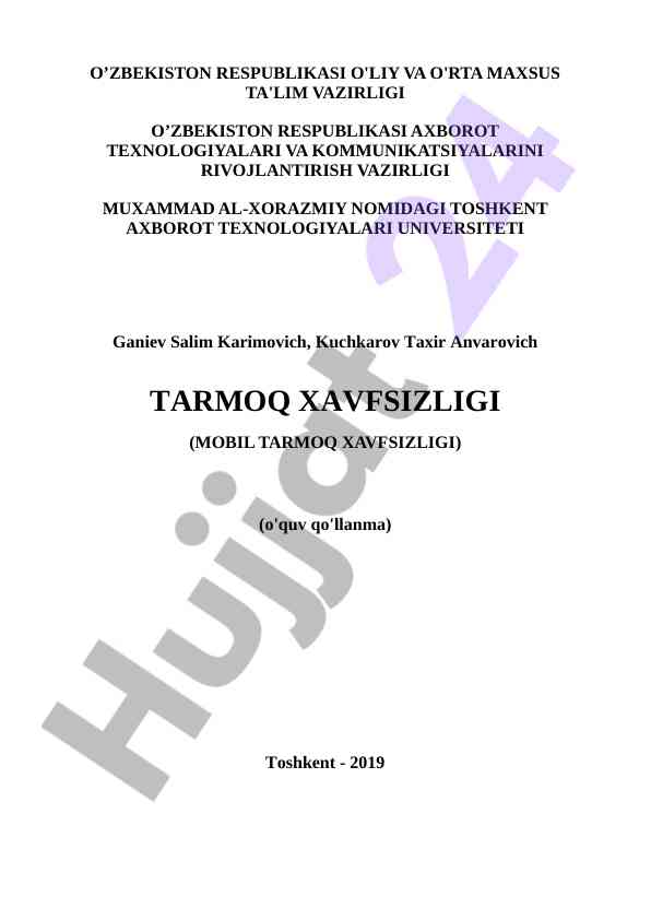 Mobil tarmoq xavfsizligi o'quv qo'llanmasi