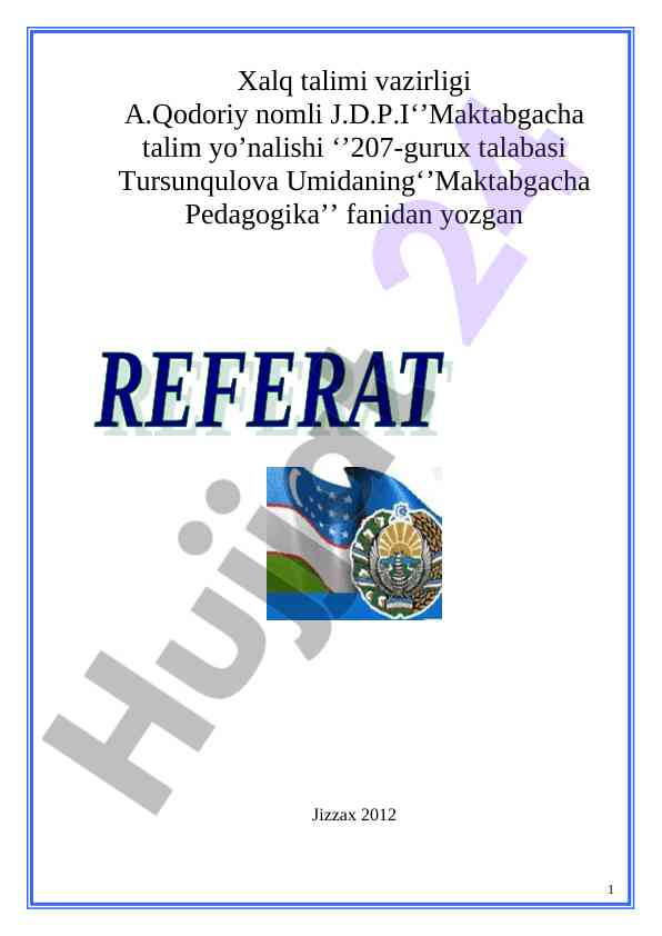 Aqliy tarbiyaning maktabgacha ta'limdagi o'rni