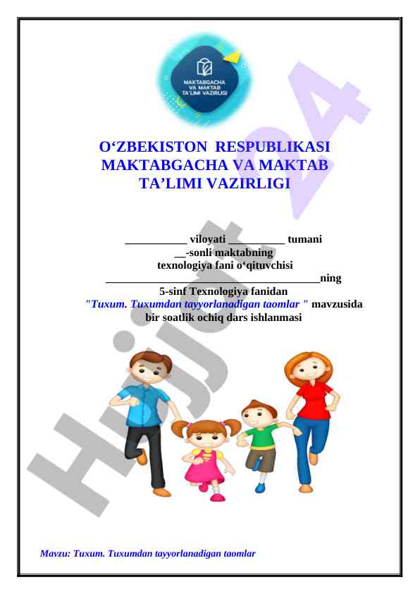 5-sinf texnologiya dars ishlanma Tuxum Tuxumdan tayyorlanadigan_taomlar