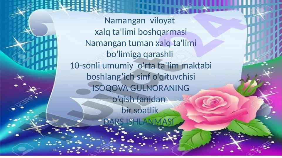 Dehqon mavzusida dars ishlanmasi