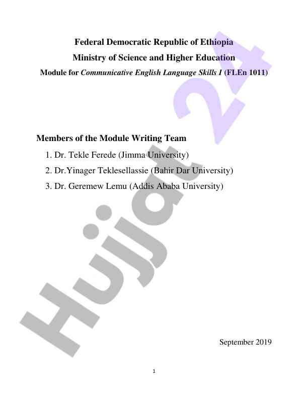 Module for communicative english language skills i