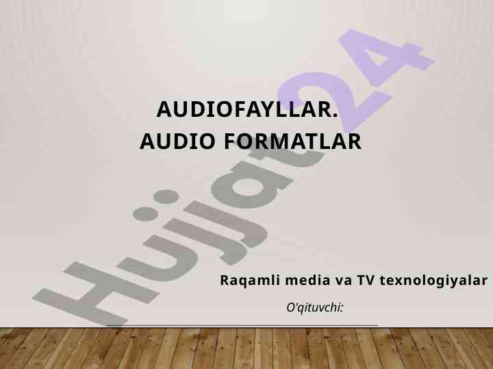 Raqamli audioformatlar championi ovoz ma’lumotlari