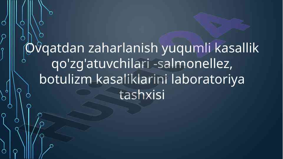 Laboratoriya tashxisi va epidemiologiyasi salmonellez