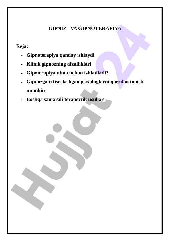 Gipnoterapiya: foydali psixologik usul