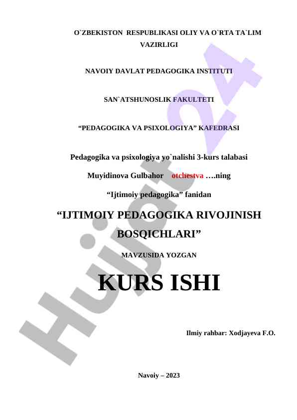 Ijtimoiy pedagogika rivojlanish bosqichlari