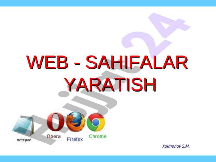 Veb sahifalar yaratish va bootstrap frameworki