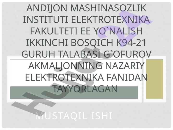 Hududli filtrlar haqida umumiy tushuncha