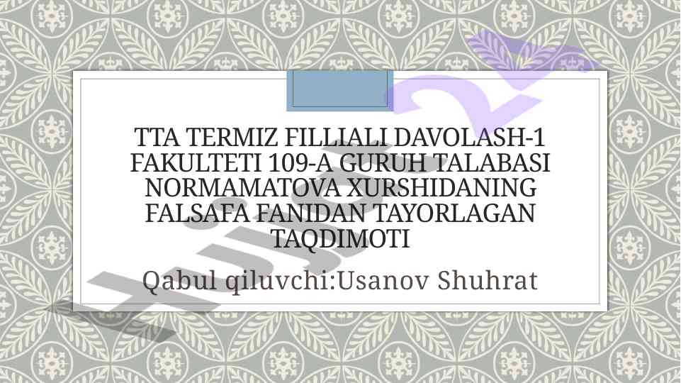 Markaziy osiyoda amir temur davridagi falsafiy qarashlar