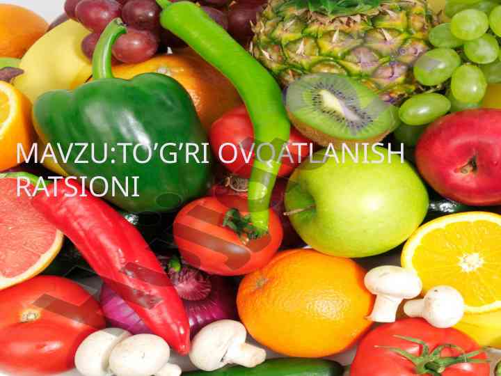 To‘g‘ri ovqatlanish ratsioni bo‘yicha qo‘llanma