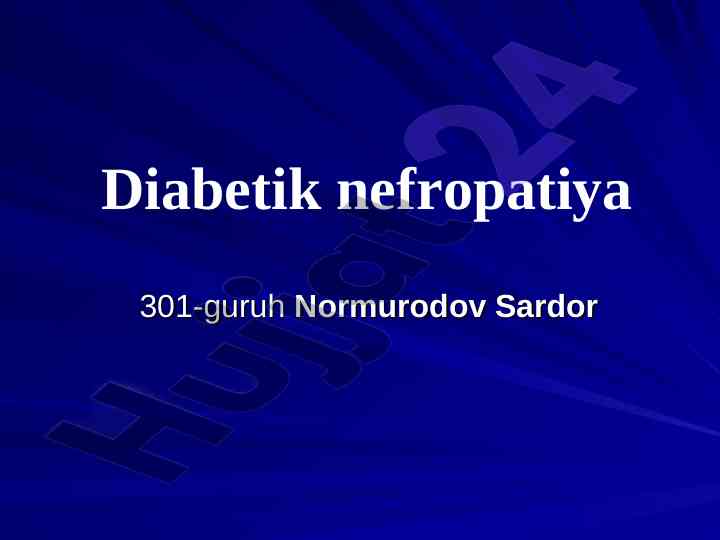 Diabetik nefropatiya sabablari va nazariyalari
