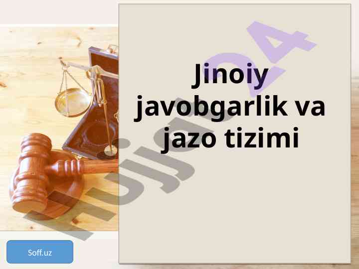 Jinoiy javobgarlik va jazo tizimi tushunchalari