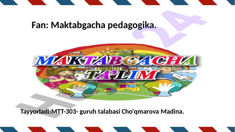 Pedagog tarbiyachining pedagogik mahorati mavzusi