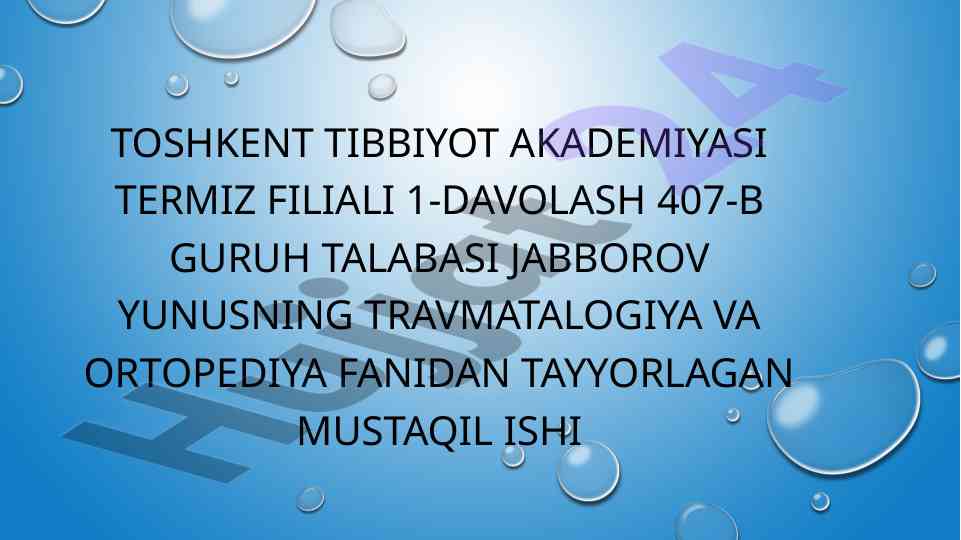 Bexteyerev kasalligi simptomologiyasi loyihasi