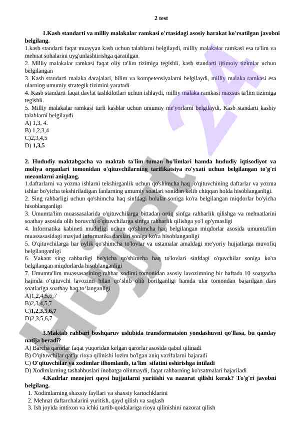 Kasb standarti va milliy malakalar ramkasi