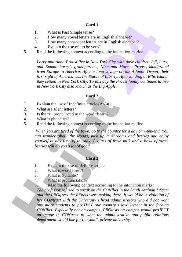 English grammar overview and practical exercises
