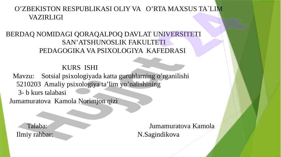 Sotsial psixologiyada katta guruhlarning o’rganilishi