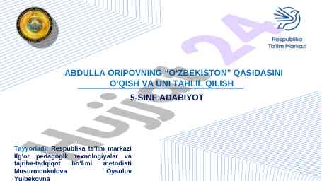 O‘zbekiston qasidasini tahlil qilish testi