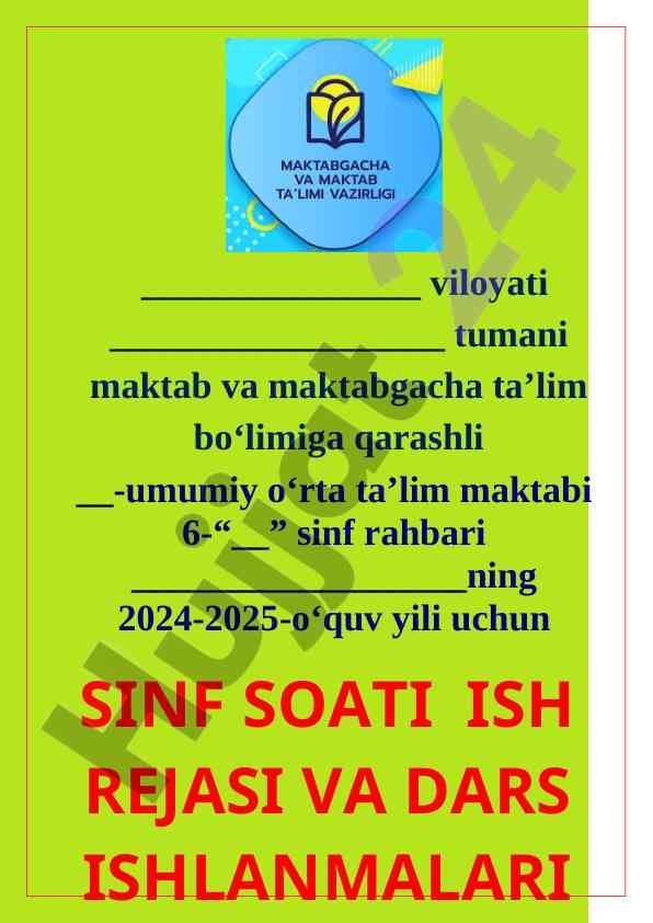 Tarbiyaviy sohatlar mazmuni va amaliyoti