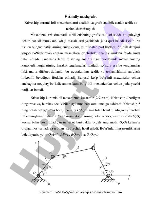 Kinematik tahlil: tezlik va tezlanishni aniqlash