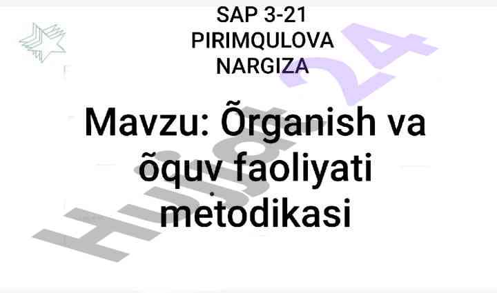 O‘quv qullanmalar mavzulari va metodologiyasi