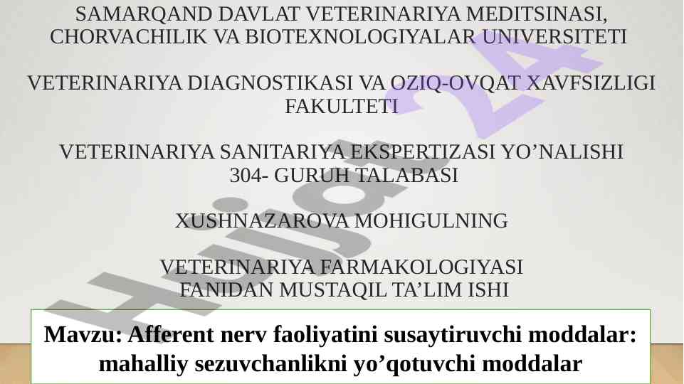 Afferent nerv faoliyatini susaytiruvchi moddalar