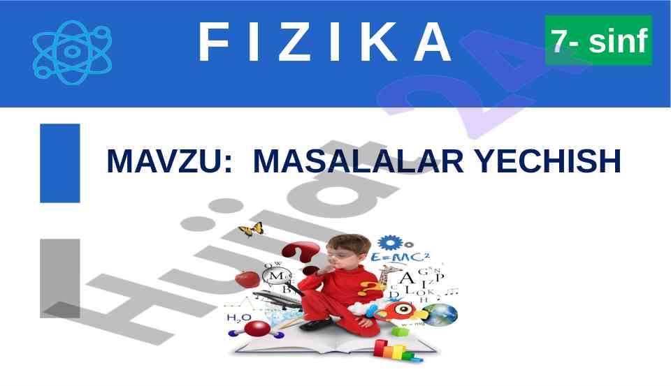 Fizika masalalar yechish 7-sinf