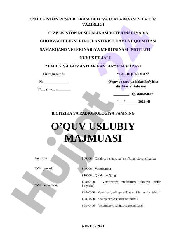 Biophysics and radiobiology curriculum guide