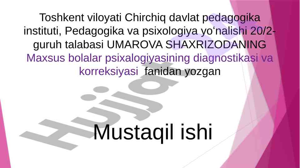 Duduqlanish sabablari va uning bartaraf etish yo’llari