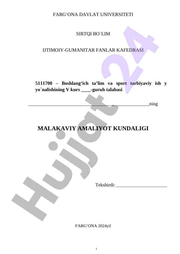 Pedagogik amaliyotning maqsadlari va vazifalari 2024