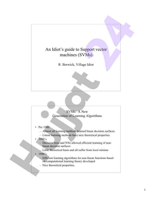 Support vector machines a comprehensive overview