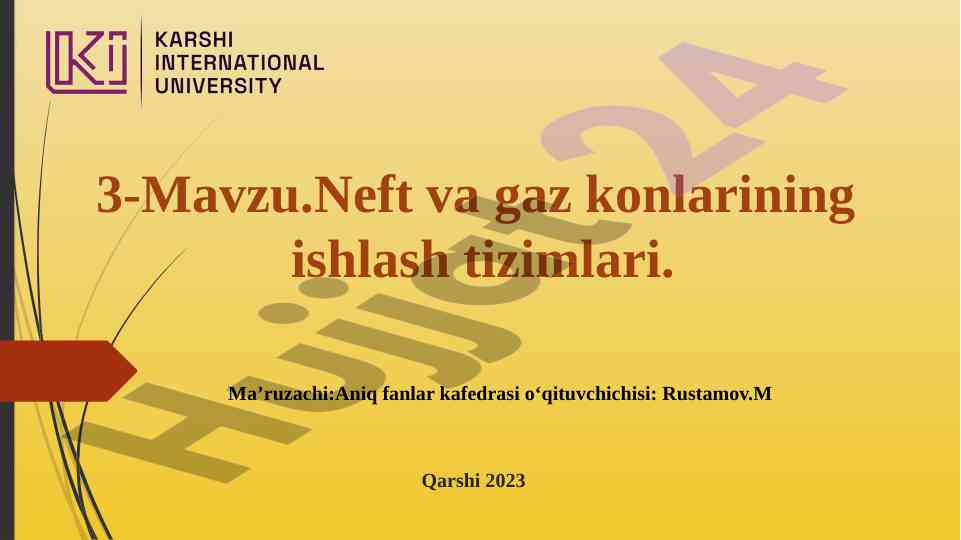 Neft va gaz konlarining ishlash tizimlari