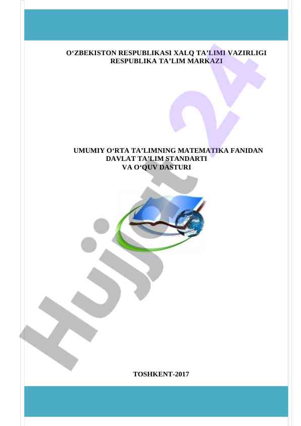 Matematika fanidan davlat ta’lim standarti o‘zbekiston