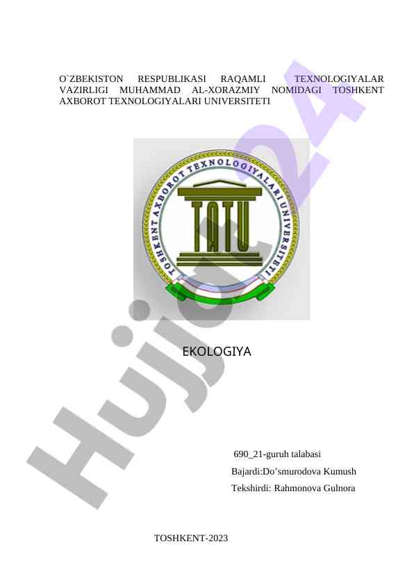 Atmosfera havosining ekologik funksiyalari