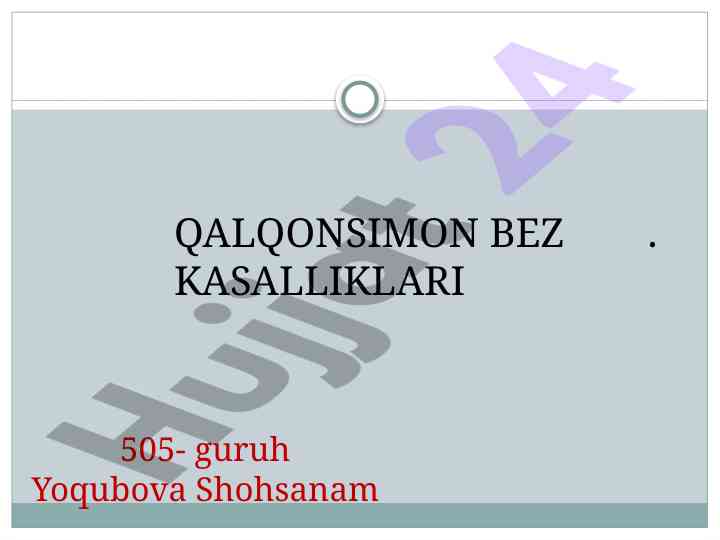 Qalqonsimon bez o'smalari klassifikatsiyasi