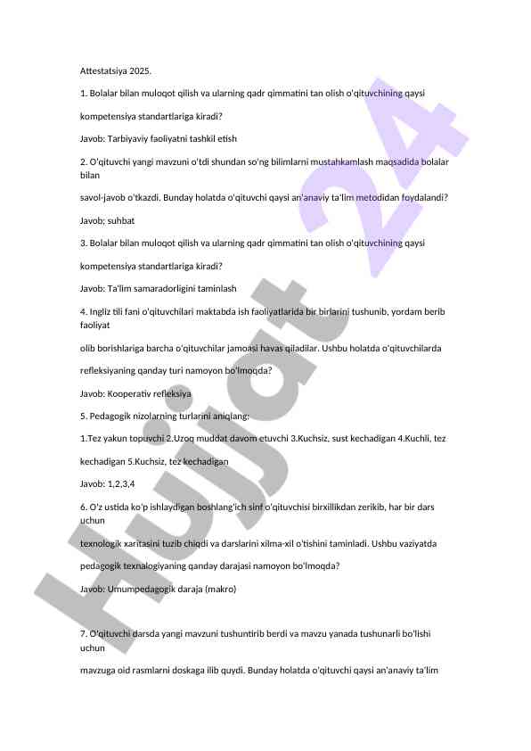 Bolalar bilan muloqot va ta'lim kompetensiyalari