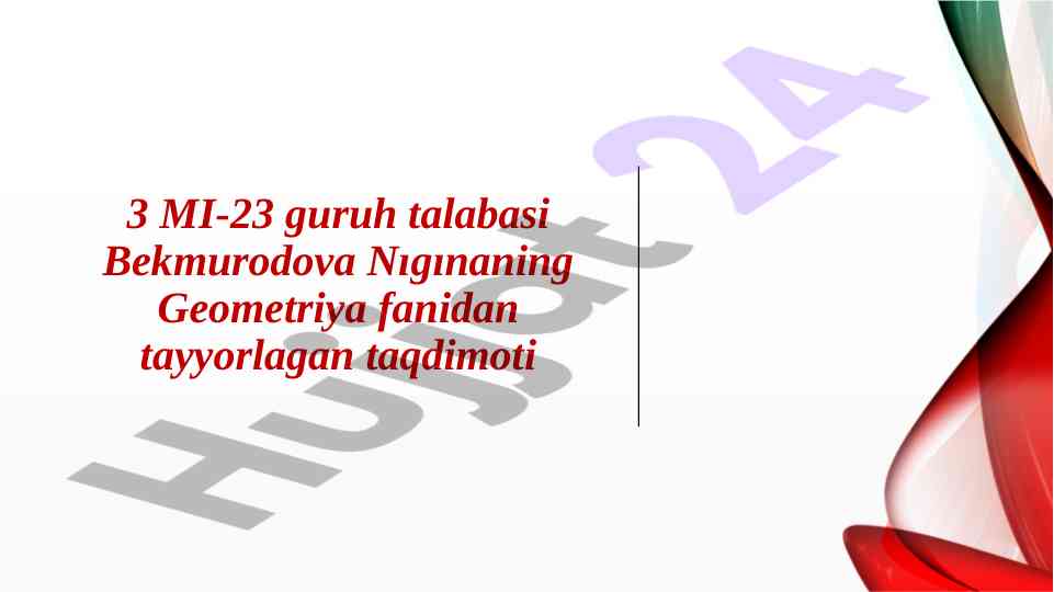 Xorazmiy geometriyasi taqdimoti