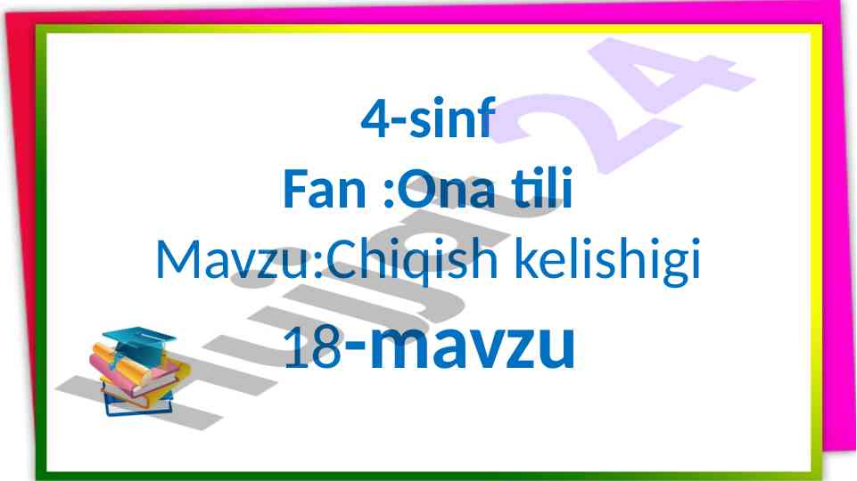 Chiqish kelishigi mavzusida o‘quv mashqlari