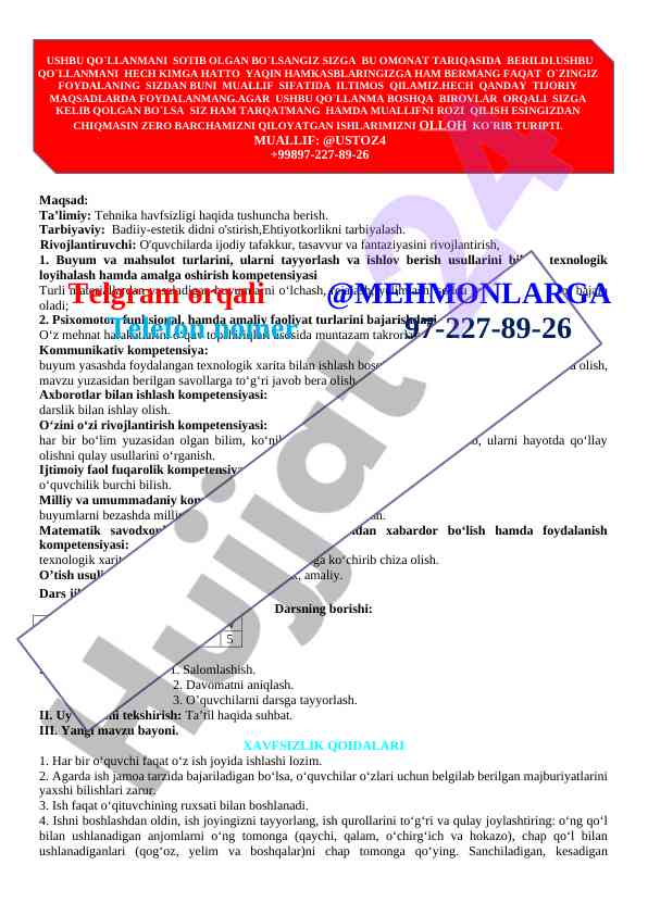 Tehnika havfsizligi haqida qo‘llanma