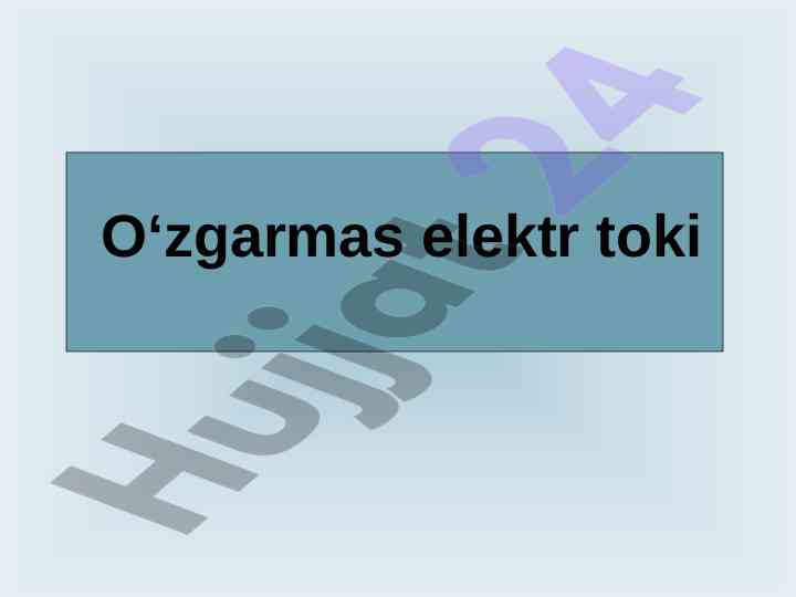 Elektr toki va om qonunlari asosida tadqiqot