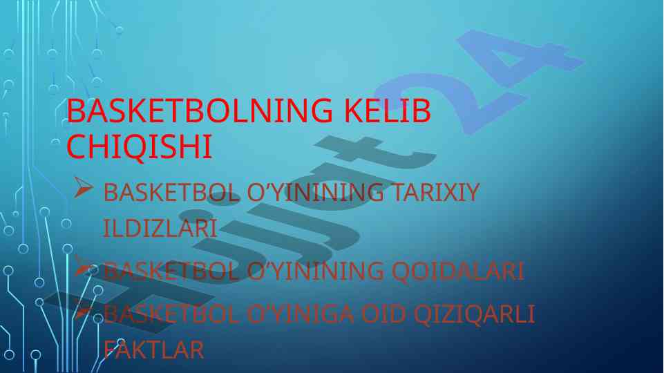 Basketbolning tarixi va qoidalari haqida ma'lumotlar