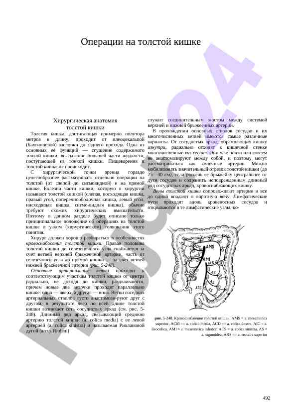 Operacii na tolstoy kishke v khirurgicheskoy anatomii