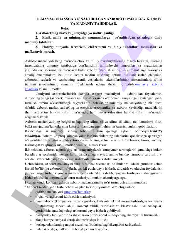 Shaxsga yo'naltirilgan axborot: psixologik tahlil