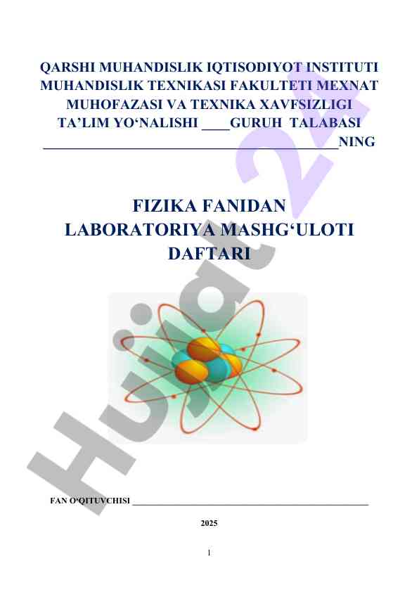 Fizika laboratoriya mashg‘uloti qoidalari