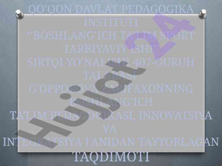 Masofaviy ta’lim texnologiyalari taqdimoti