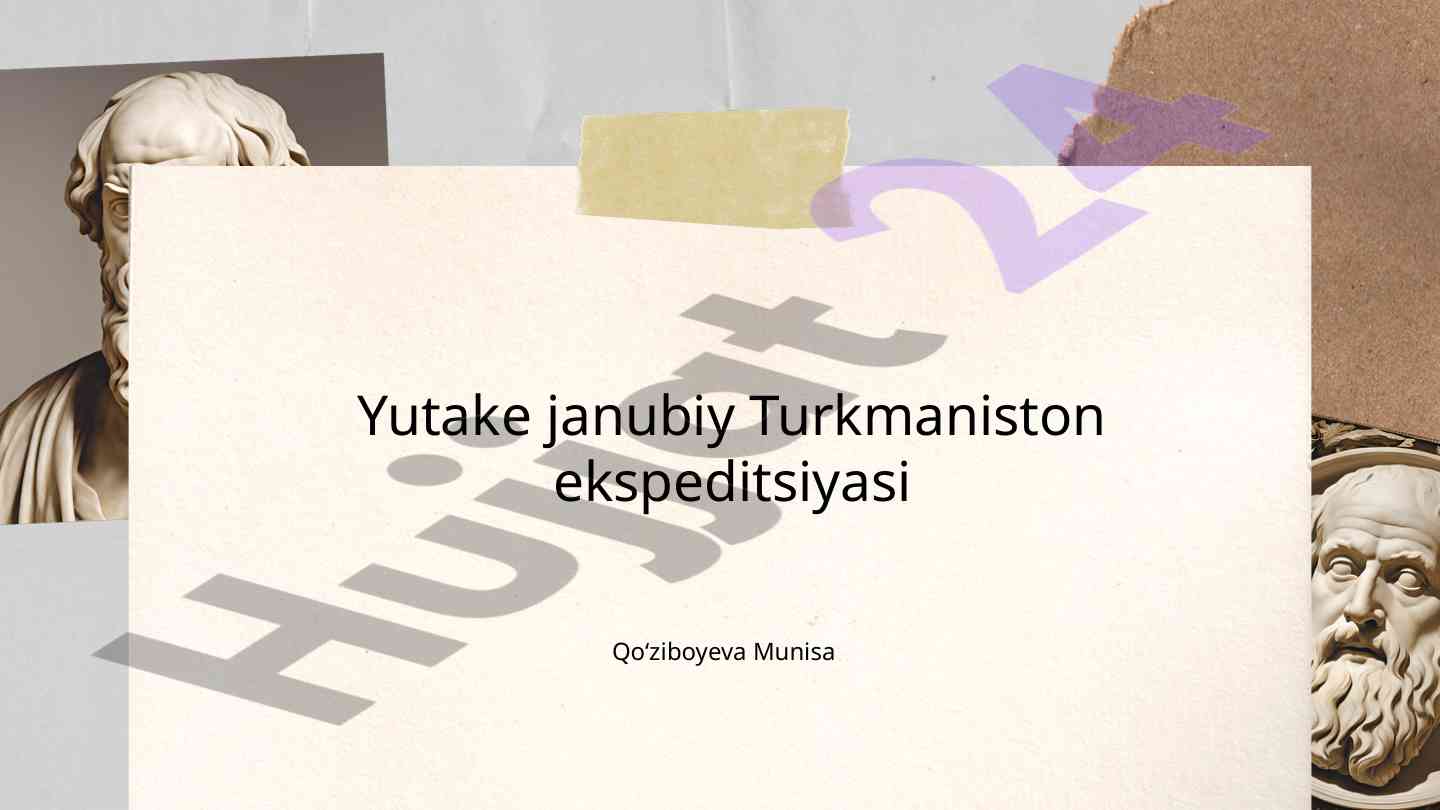 Janubiy turkmaniston ekspeditsiyasining tadqiqotlari