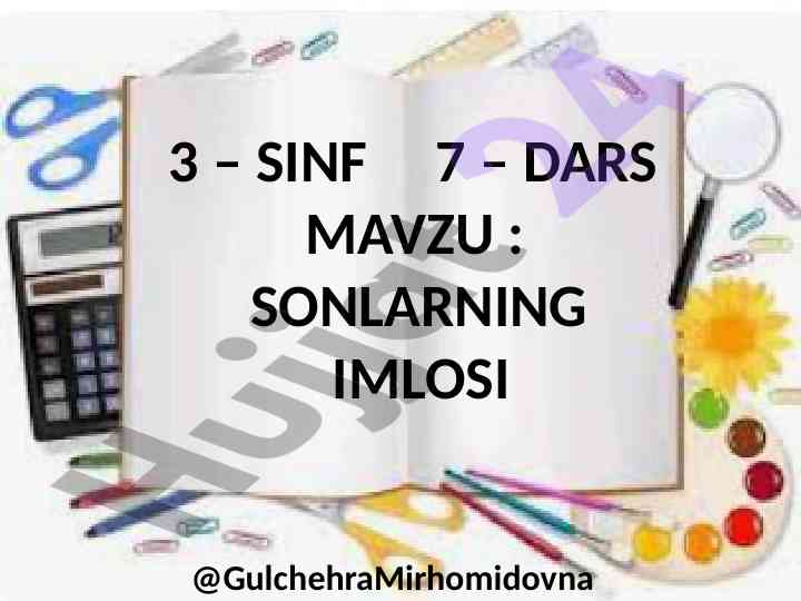 Sonlarning imlosi bilan tanishtirish darslari