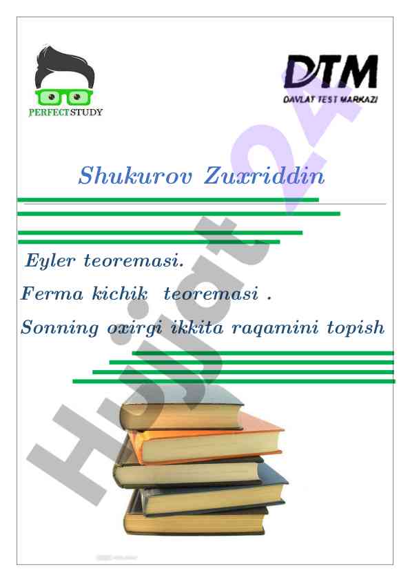 Sonning oxirgi ikkita raqamini topish usullari