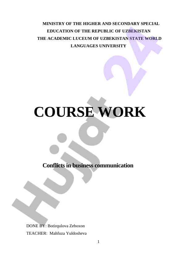 Conflicts in business communication analysis