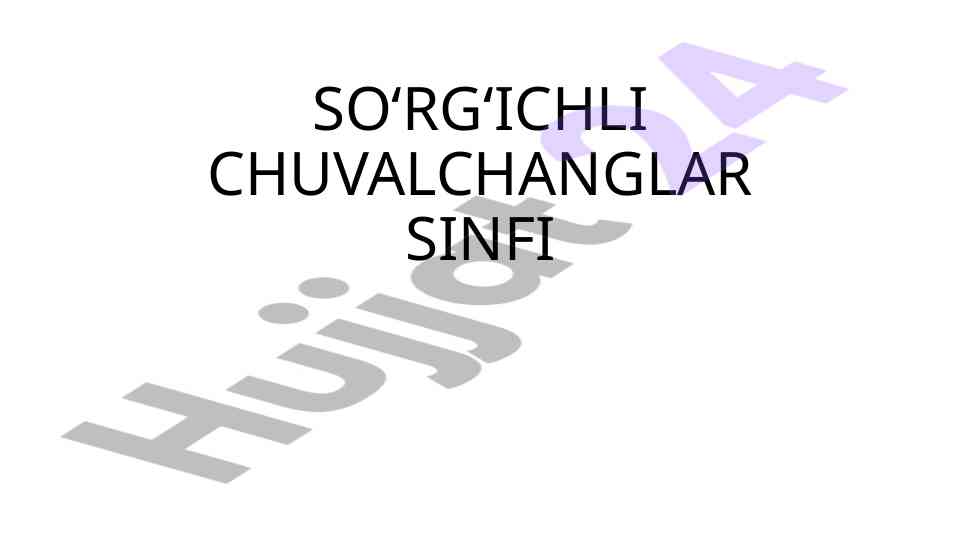 So‘rg‘ichli chuvalchanglar sinfi rivojlanishi