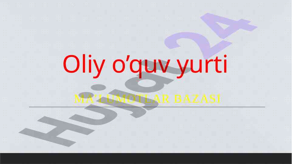 Ma’lumotlar bazasi rivojlantirishning asosiy qoidalari